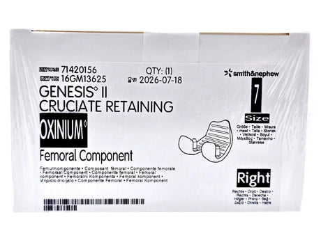 Smith & Nephew 71420156 Genesis II Oxinium Femoral Size 7 Right Smith & Nephew, Inc.