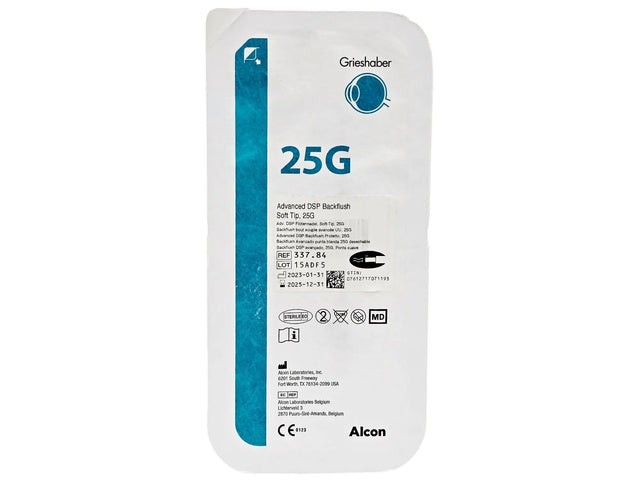 Alcon Grieshaber 337.84 DSP Backflush Soft Tip Cannula 25G Sterile Single-Use Alcon