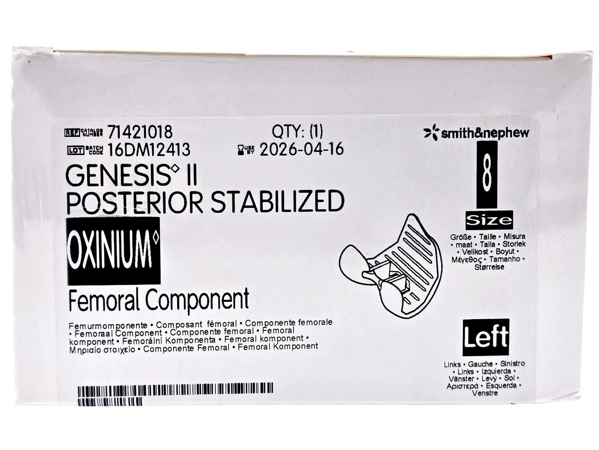 Smith & Nephew 71421018  Genesis II Oxinium Posterior Stabilized Femoral Left Size 8 Smith & Nephew, Inc.