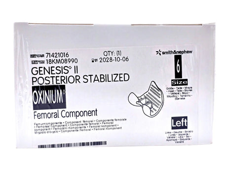 Smith & Nephew 71421016 Genesis II Oxinium Posterior Stabilized Femoral Left Size 6 Smith & Nephew, Inc.