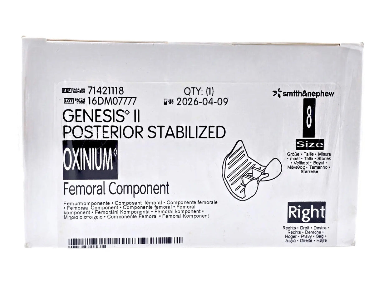 Smith & Nephew 71421118 Genesis II Oxinium Posterior Stabilized Femoral Right Size 8 Smith & Nephew, Inc.