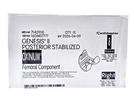 Smith & Nephew 71421118 Genesis II Oxinium Posterior Stabilized Femoral Right Size 8 Smith & Nephew, Inc.