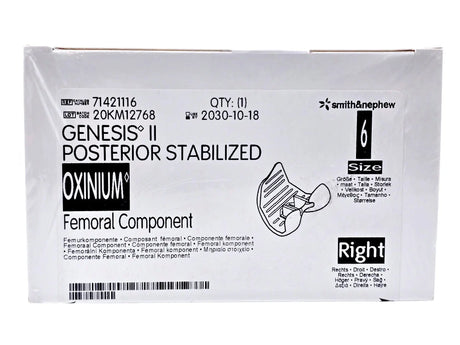 Smith & Nephew 71421116 Genesis II Oxinium Posterior Stabilized Femoral Right Size 6 Smith & Nephew, Inc.