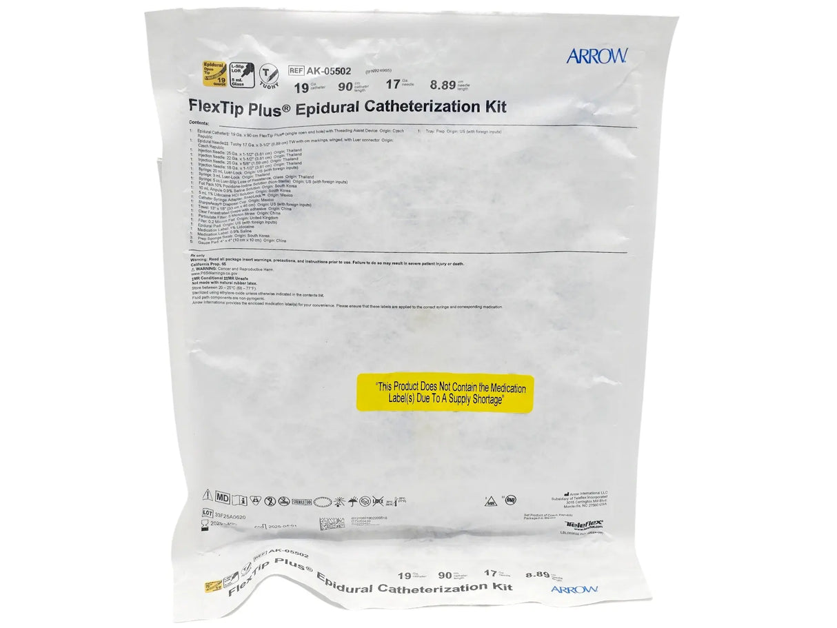 Teleflex AK-05502 Flextip Plus Epidural Catheterization Kit Sterile Anesthesia Set Teleflex