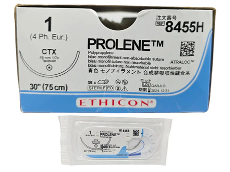 Ethicon 8455H Blue Monofilament Nonabsorbable Surgical Suture BX 20 Ethicon