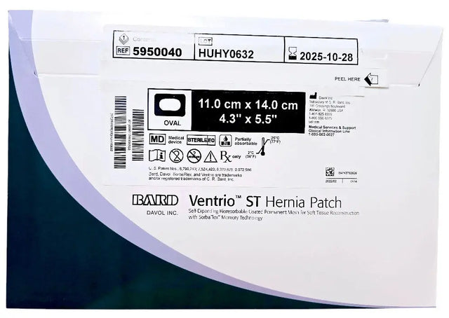 Bard 5950040 Ventrio ST Hernia Patch 11cm x 14cm Sterile Bard