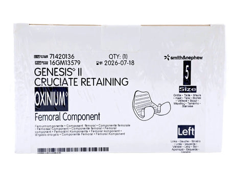 Smith & Nephew 71420136 Genesis II Left Oxinium Femoral Size 5 Smith & Nephew, Inc.