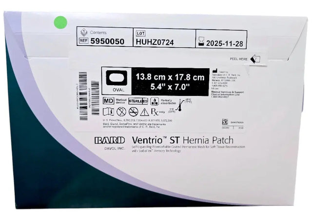 Bard 5950050 Ventrio ST Hernia Patch 13.8 x 17.8 cm Sterile Bard
