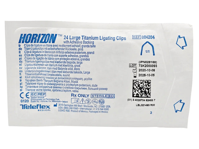 Weck Horizon 004204 Titanium Ligating Clips 24 Clips Large Sterile Weck