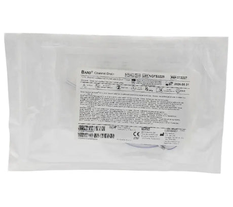 Bard 072227 Silicone Channel Drain 10 Fr Round Hubless 4-Channel w/ Trocar Bard