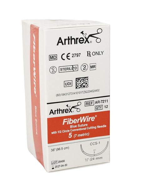 Arthrex AR-7211 #5 FiberWire Blue Suture Non-Absorbable with 48 mm Conventional Cutting Needle Arthrex