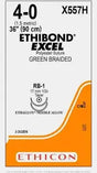 Ethicon Ethibond X557H Suture - Green Braided Polyester, Nonabsorbable (Box of 36) Ethicon