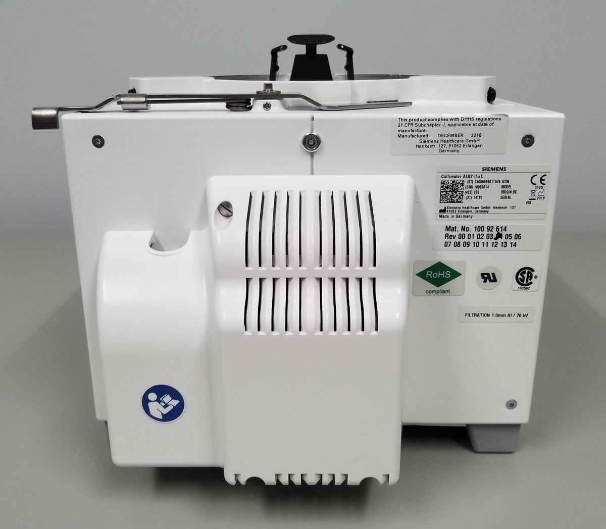 Siemens Multix Rad Room Collimator 10092614 Manufactured 2018 Siemens