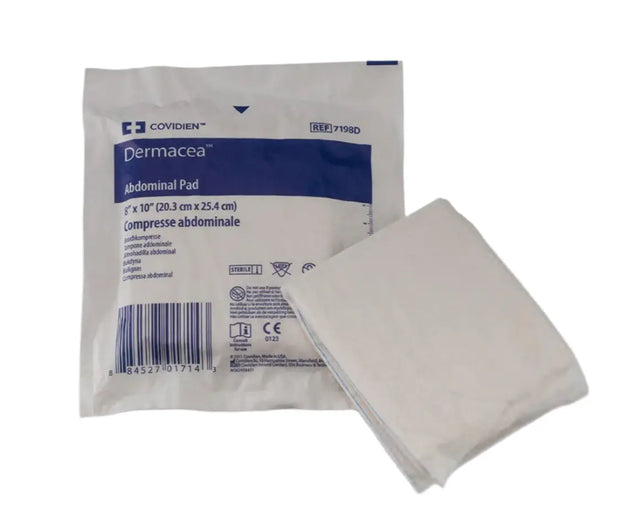 Covidien Dermacea Abdominal Pad 7-1/2" x 8" Box of 216 Covidien