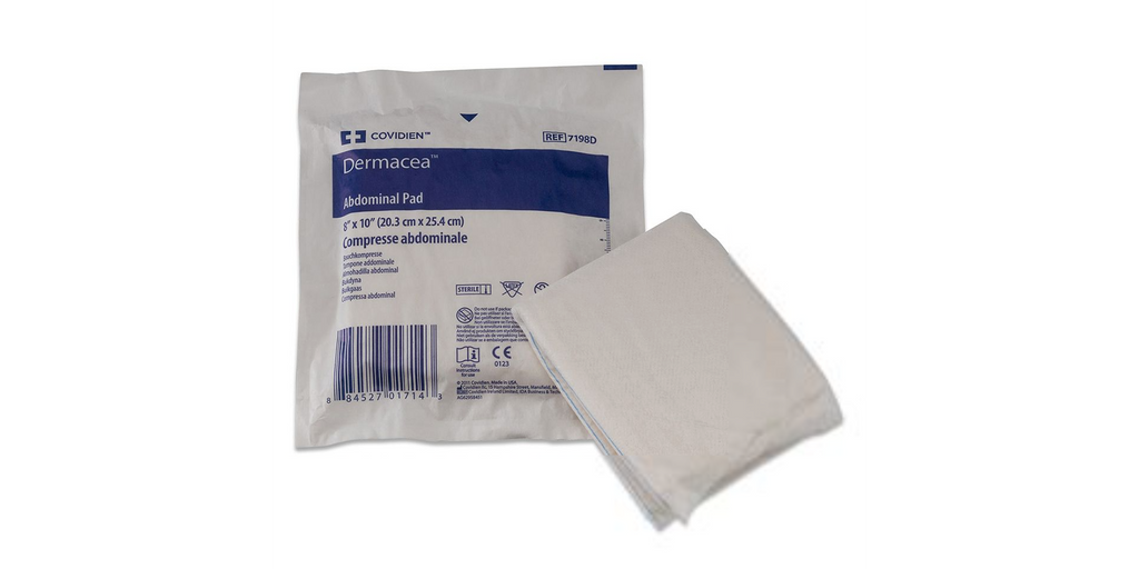 Covidien Dermacea Abdominal Pad 7-1/2" x 8" Box of 216