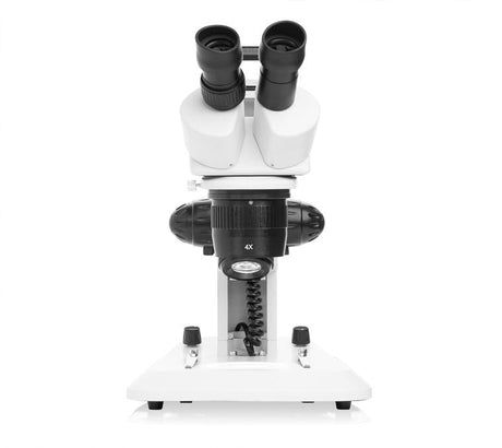 DM on Dual Mag Stereoscope 10x/30x on dual LED light stand LW Scientific