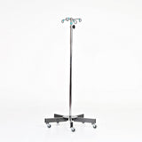 Midcentral Medical MCM-210/211/212 Stainless Steel IV Pole 5 leg with 2" casters Midcentral Medical