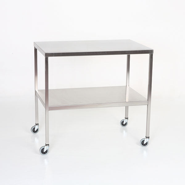 Midcentral Medical MCM-501 Stainless Steel Instrument Table with Shelf