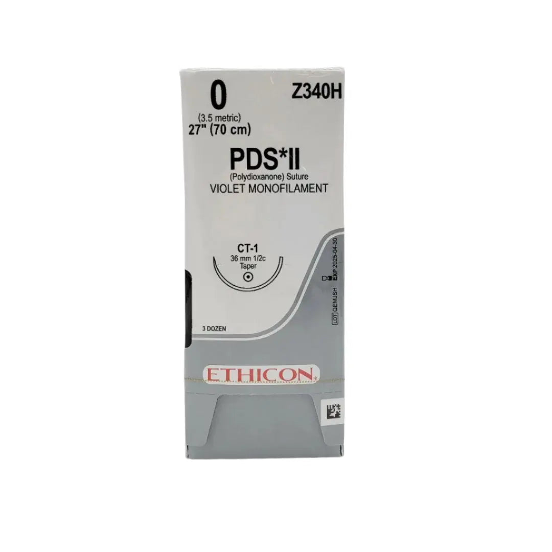 Ethicon Z340H 0 PDS II Violet Monofilament Suture Box of 36 Ethicon