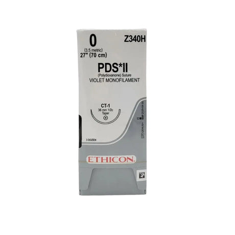 Ethicon Z340H 0 PDS II Violet Monofilament Suture Box of 36 Ethicon