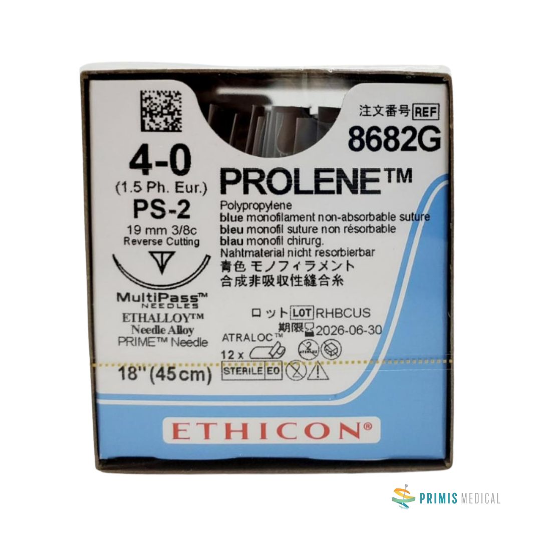 Ethicon 8682G 4-0 Prolene Polypropylene Suture Blue Box of 12