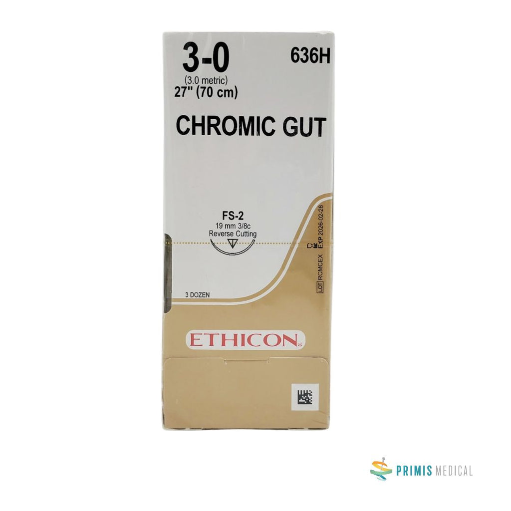Ethicon 636H 3-0 Chromic Cut Suture Box of 36