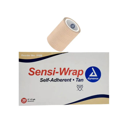 Dynarex 3188 Sensi Latex Free Self-Adherent Wrap 2" x 5 yds Tan Box of 36 Dynarex