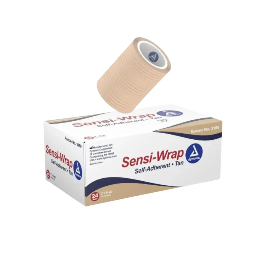Dynarex 3189 Sensi Latex Free Self-Adherent Wrap  3" x 5 yds Tan Box of 24 Dynarex