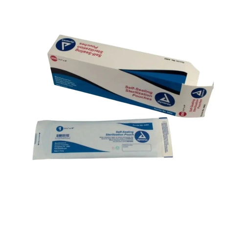 Dynarex Sterilization Pouches 3-1/2" x 9" w/ Internal & External Indicators Box of 200 Dynarex