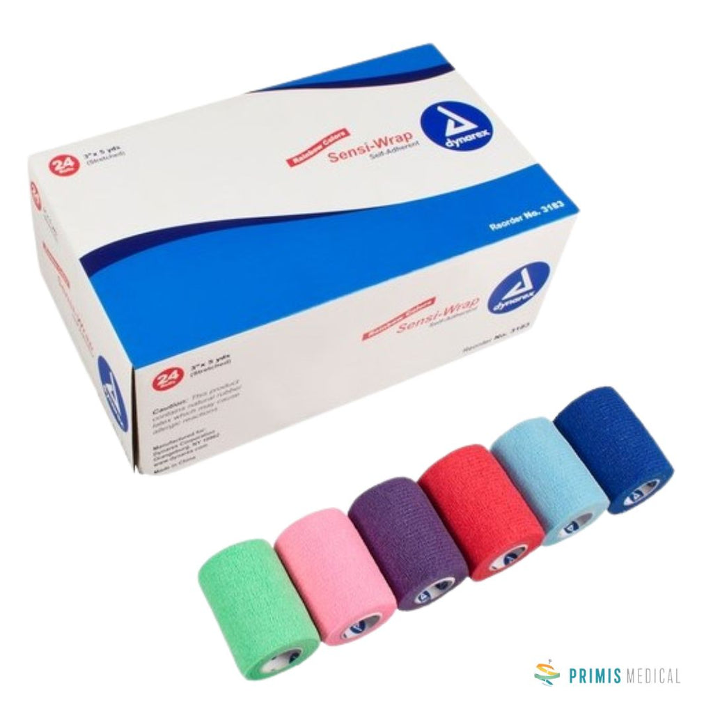 Self-Adherent Wrap 3" x 5yd Assorted Colors Box of 24