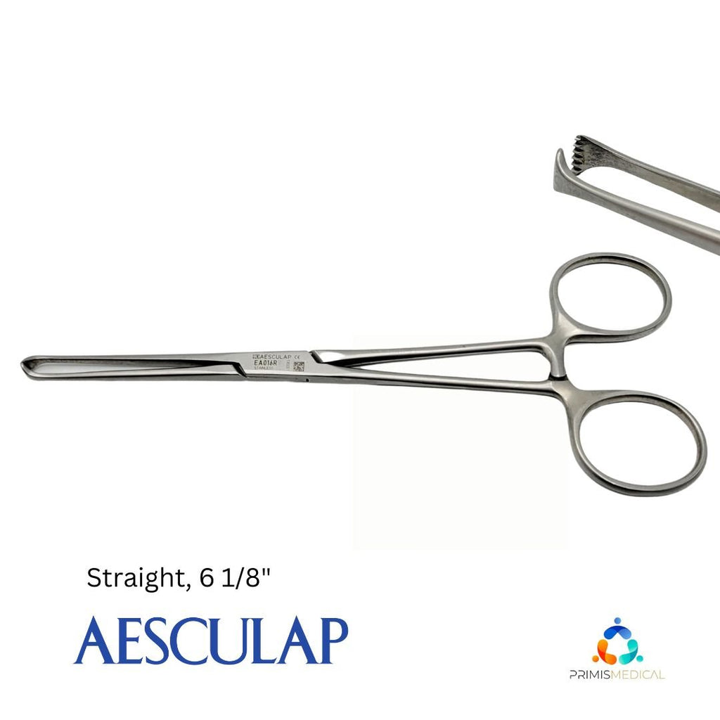 Aesculap EA016R Allis Intestinal Grasping Forceps, Straight, 6 1/8"