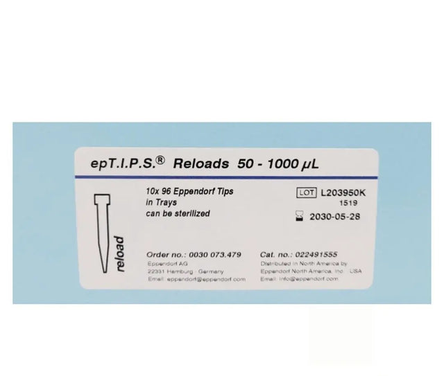 Eppendorf 022491555 Box Of 960 Reloads 50-1000Ul 10 X 96 Eppendorf Tips In Trays Can Be Sterilized Eppendorf