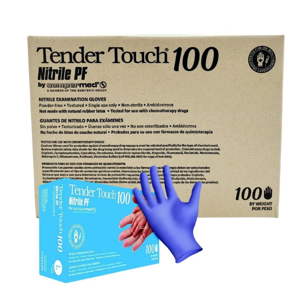Sempermed Tender Touch 100 Medical Grade Nitrile Gloves Powder Free Latex Free Case 1000
