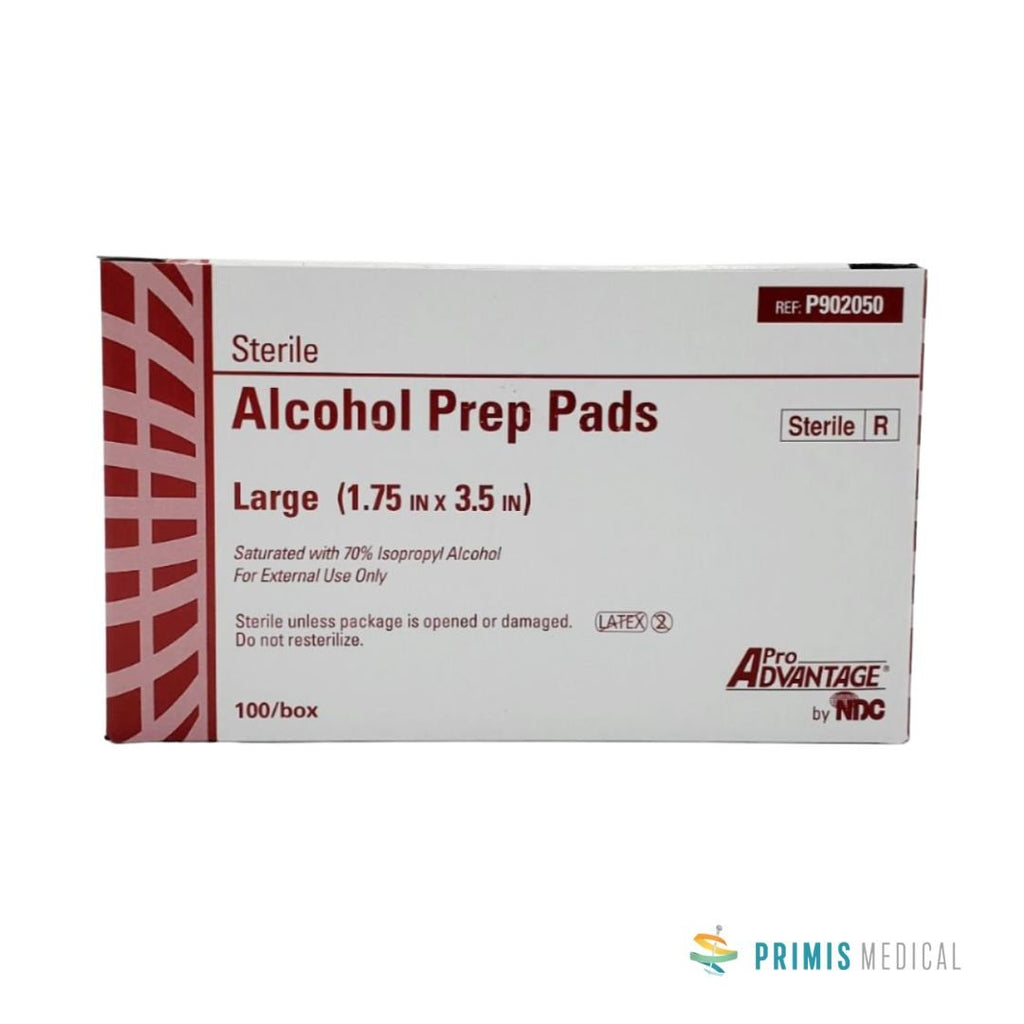 Pro Advantage P902050 Alcohol Prep Pads Large 1.75" x 3.5" Box of 100