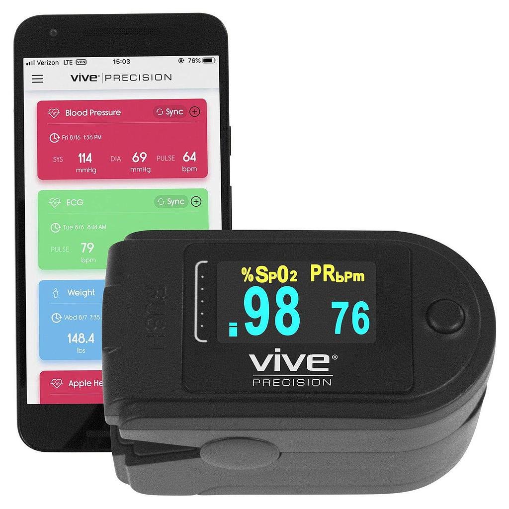 Vive Health DMD1046 Pulse Oximeter Compatible with Smart Devices