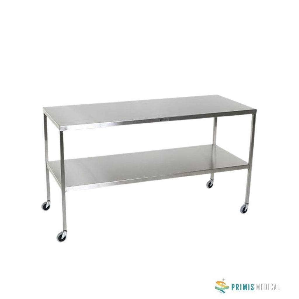 Midcentral Medical MCM-507 Stainless Steel Instrument Back Table w/ Shelf (NEW)
