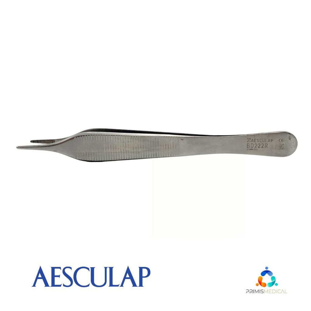 Aesculap BD222R Adson Dressing Forceps (Tweezers), Straight, 4 3/4"