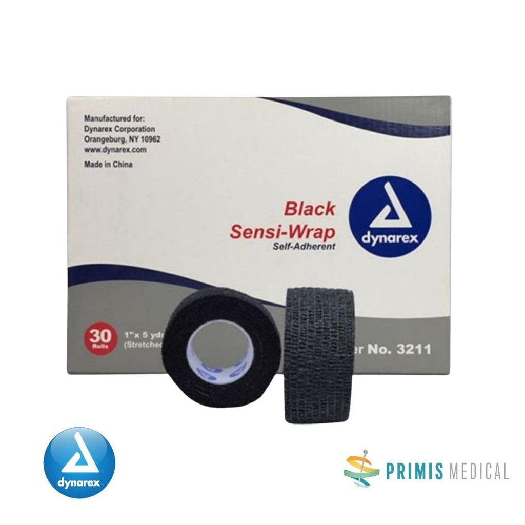 Dynarex 3211 Sensi Wrap Self-Adherent Latex Free 1" x 5yds Black Case of 30