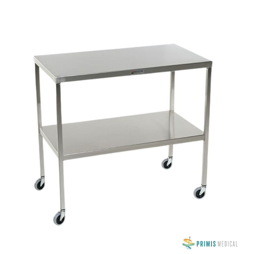 Midcentral Medical MCM-505 Stainless Steel Instrument Back Table w/ Shelf (NEW)