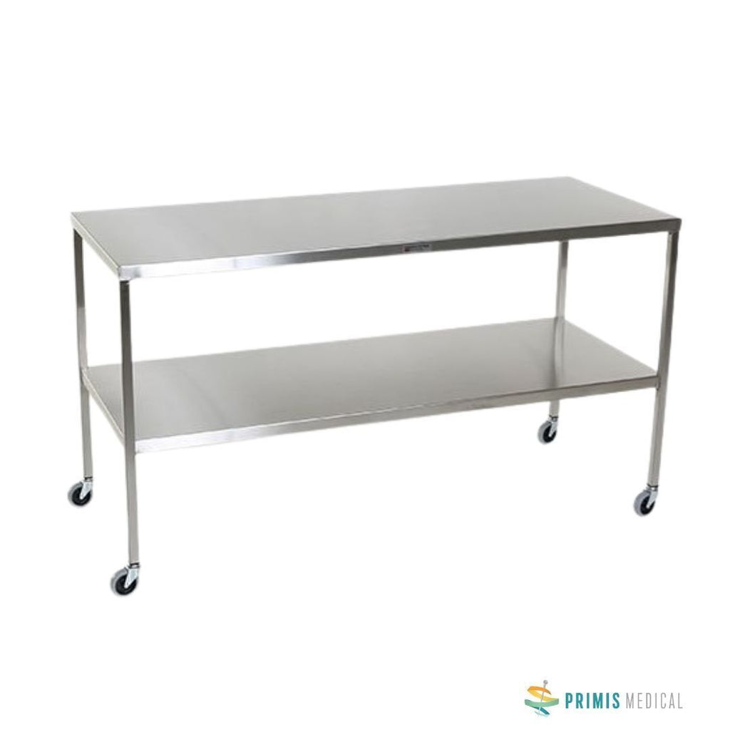 Midcentral Medical MCM-506 Stainless Steel Instrument Back Table w/ Shelf (NEW)