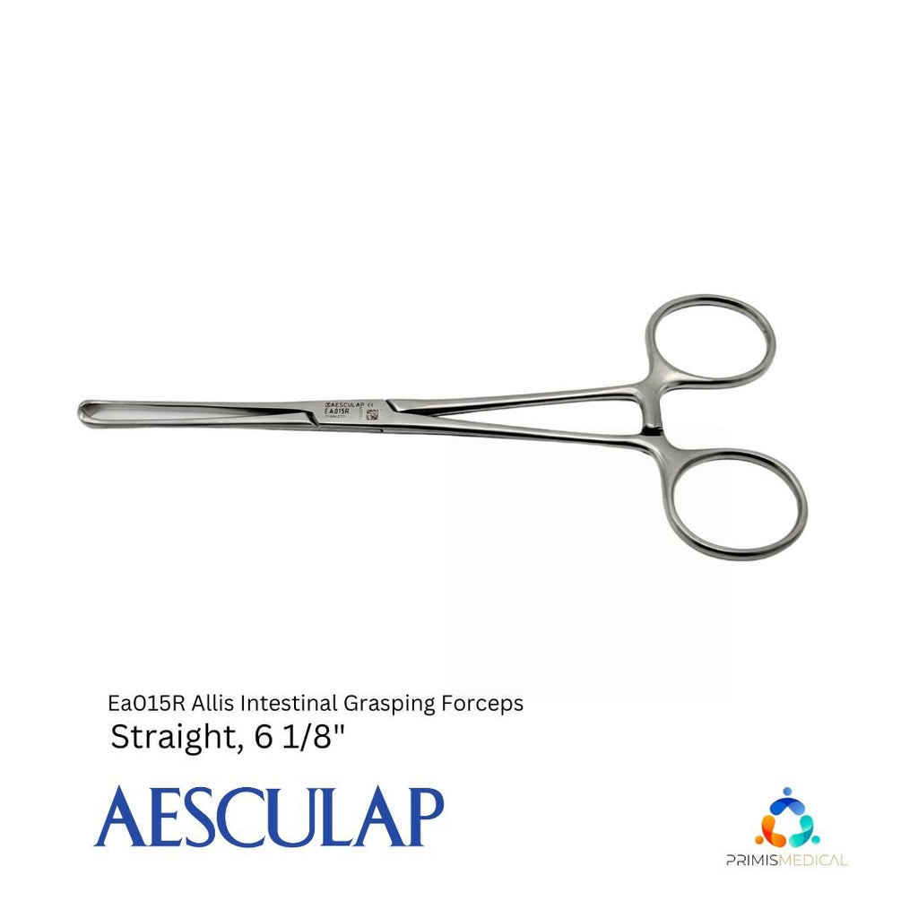 Aesculap EA015R Allis Intestinal Grasping Forceps, Straight, 6 1/8"