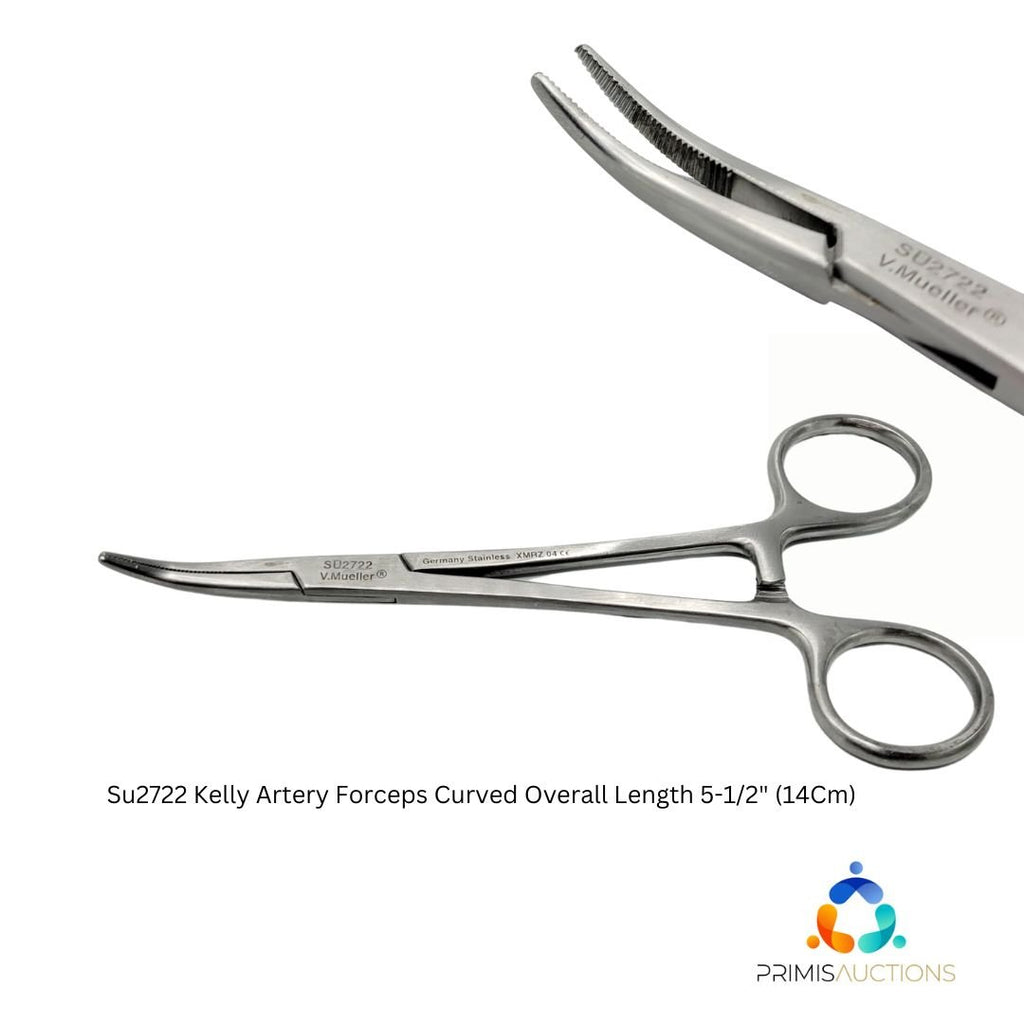 V. Mueller SU2722 Kelly Artery Forceps Curved Overall Length 5-1/2" (14Cm)