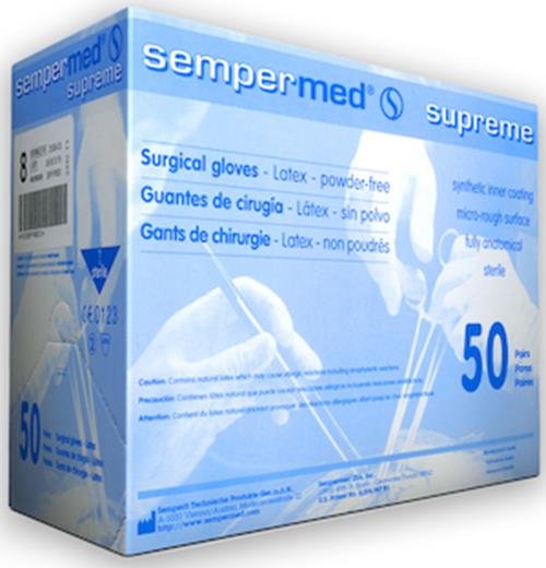 Sempermed Surgical Gloves Latex Powder Free Size 6.5, 7, 7.5, 8 Box of 50