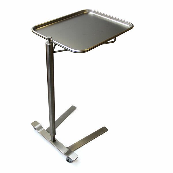 MidCentral Medical MCM-761Stainless Steel Thumb Controlled Mayo Stand 16 1/4" x 21 1/4" Tray Size