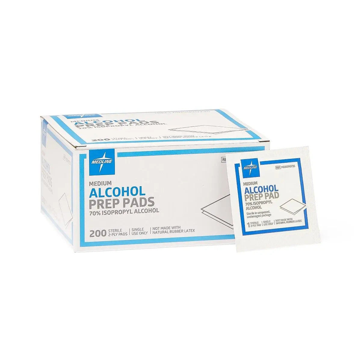 Medium box of 200 Alcohol Prep Pads Medline