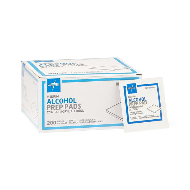 Medium box of 200 Alcohol Prep Pads Medline