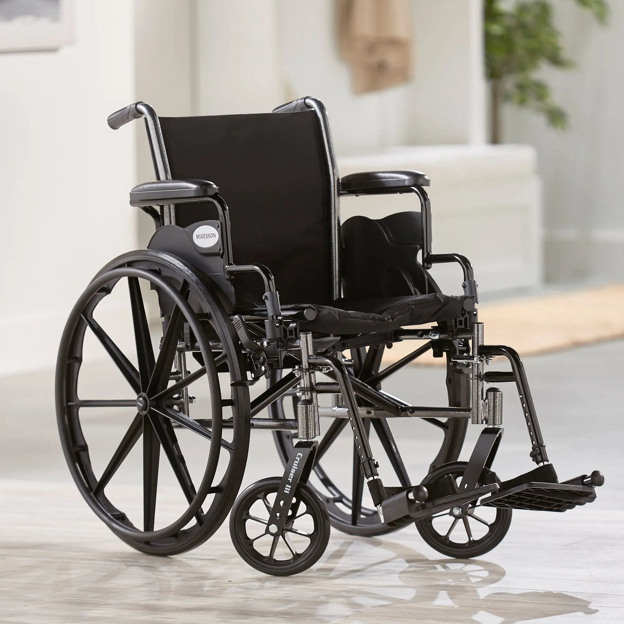Lightweight Wheelchair 16, 18, 20 inch Seat Width and Regular Footrest (300Lbs) McKesson