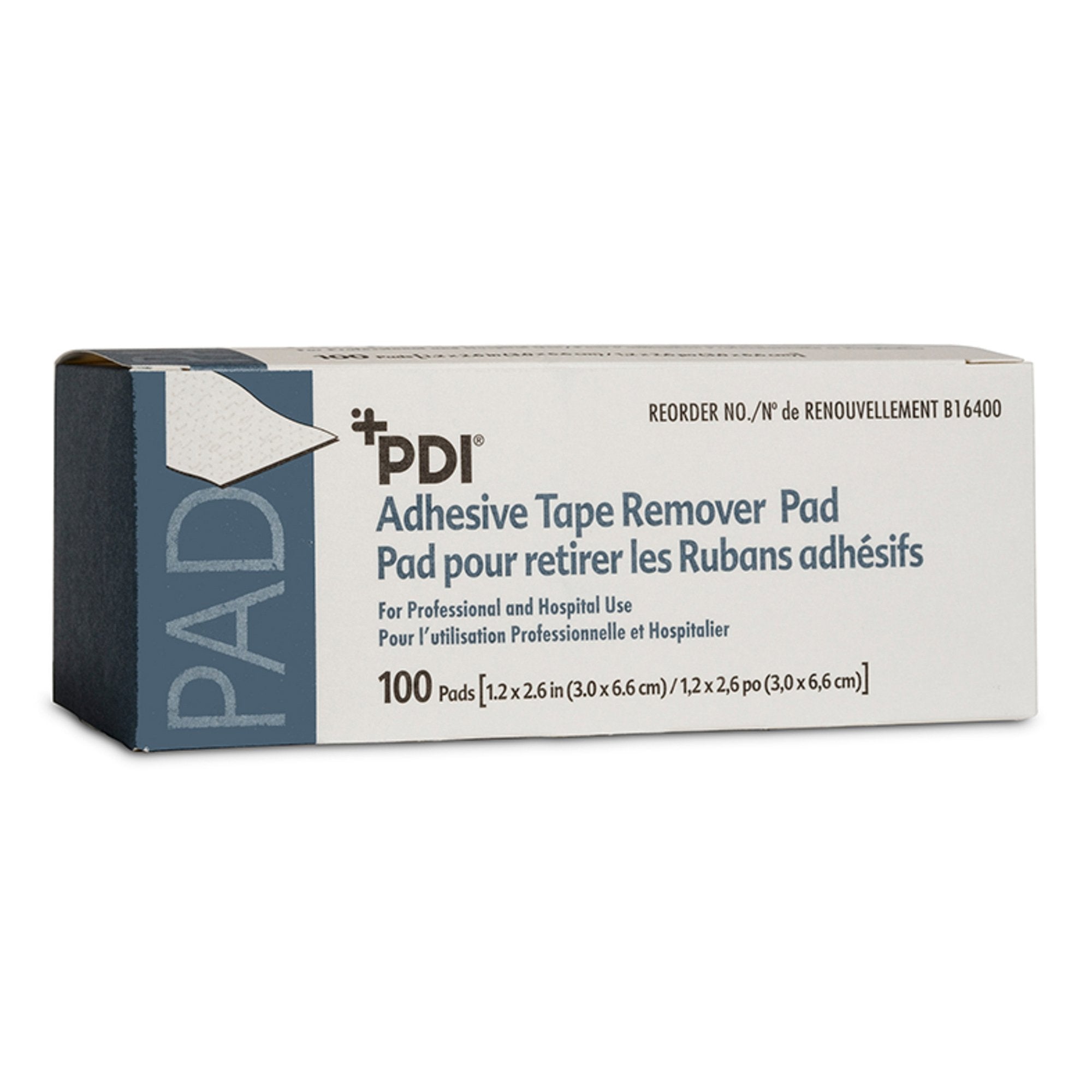 PDI Adhesive Remover, 1¼ x 2-5/8 inch Wipe, Box-100