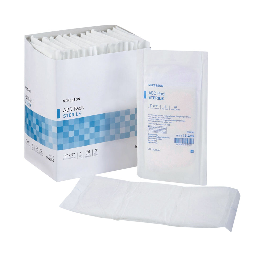 Sterile Abdominal Dressing Pad, 5 x 9 Inch, Case of 400